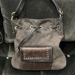 Donald J Pliner Snakeskin and leather purse.  Like new.   Used one time.